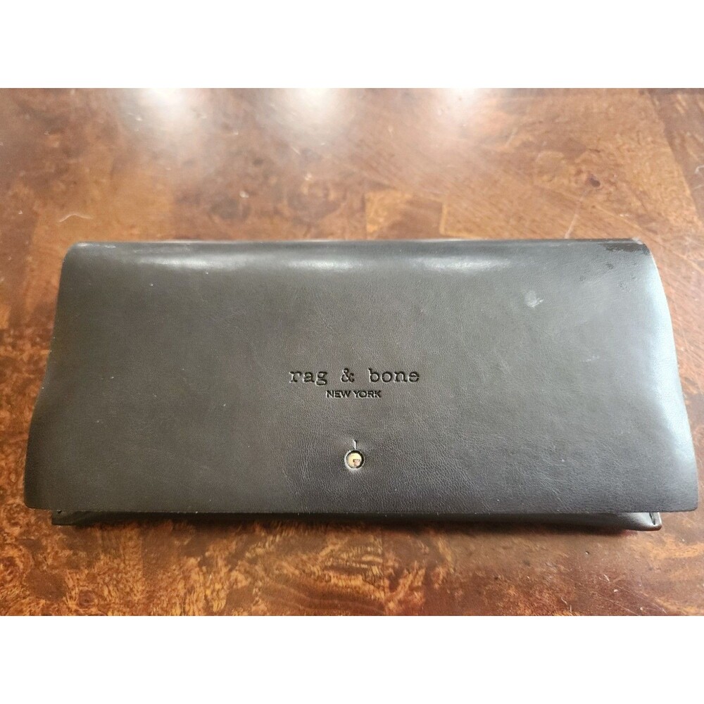 New Authentic Rag and Bone Leather Eyeglasses Sunglasses Case Black Velvet Inner
